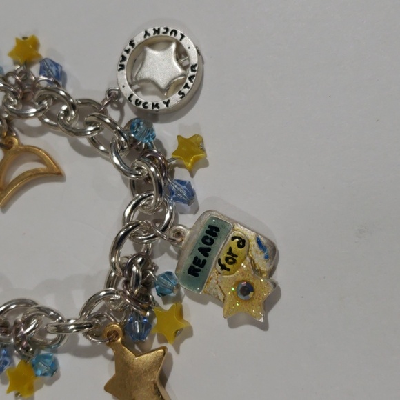 Celestial Charm Bracelet w/ Stars, Moon & Inspirational, Women's Fashion Jewelry - Picture 5 of 9